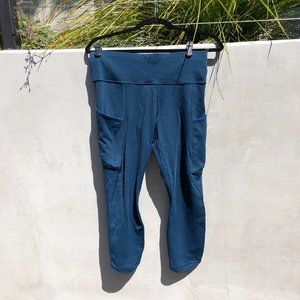 Athleta Cropped Leggings with Pockets, Teal  - Size M